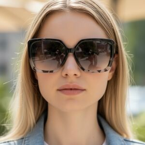 Jessica Simpson Black Oversized Sunglasses